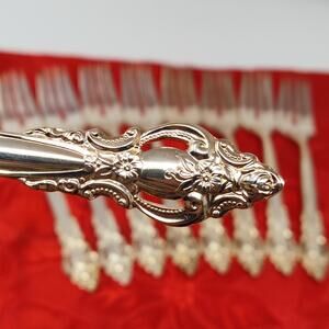 9X International 1981 EMPRESS Silver Plate 1981 Flatware 7" Salad Forks